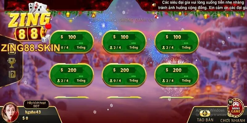 Luật chơi game bài tá lả tại Zing88 không khó